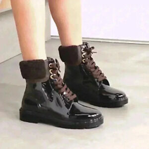 See by Chloe Brown Rubber Rain Boots sz 10